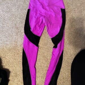 Women's Pink and Black Athletic Pants